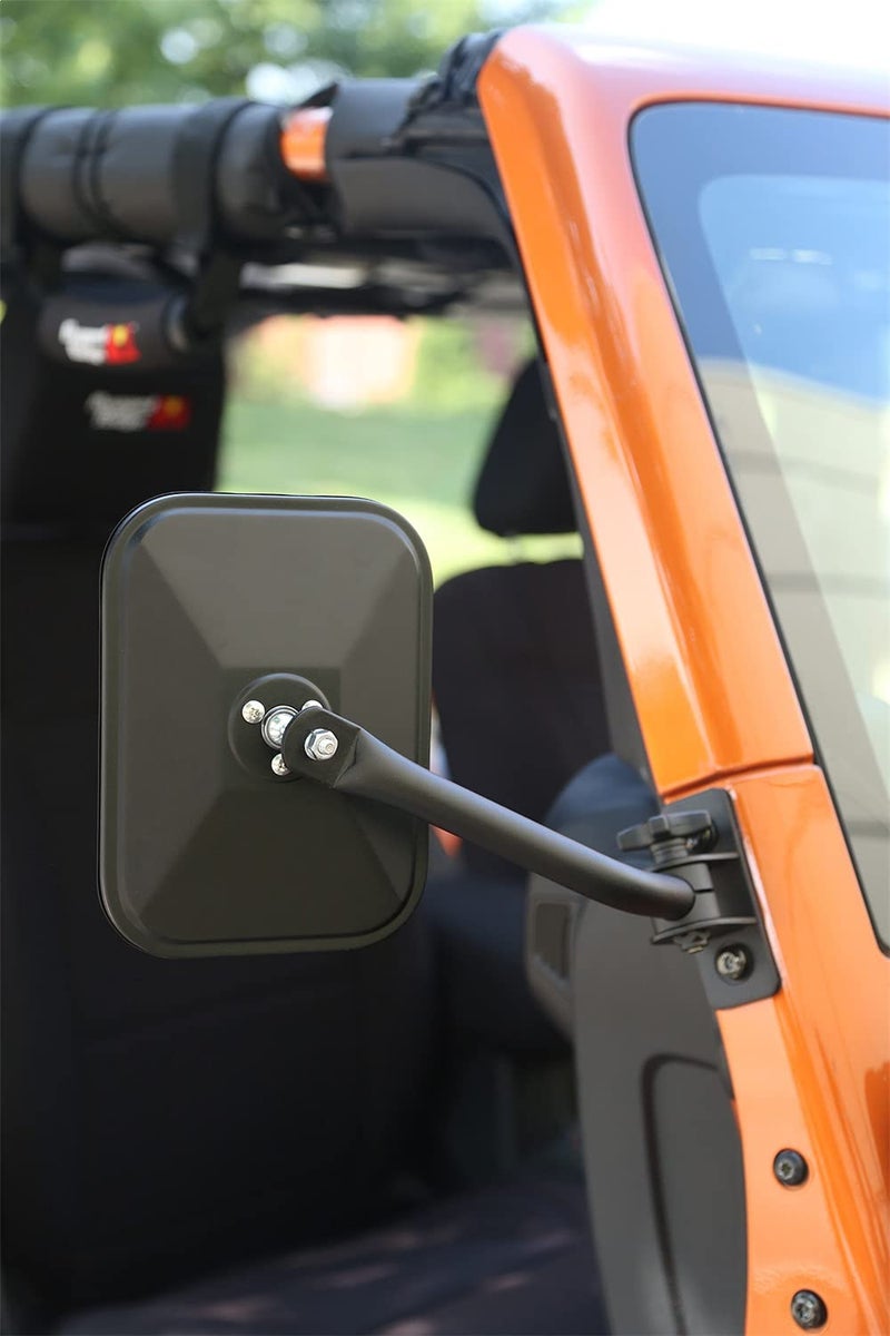 Rugged Ridge | Quick Release Mirror, Rectangular, Textured Black | 11025.18 | Fits 1997-2018 Jeep Wrangler - Image 2